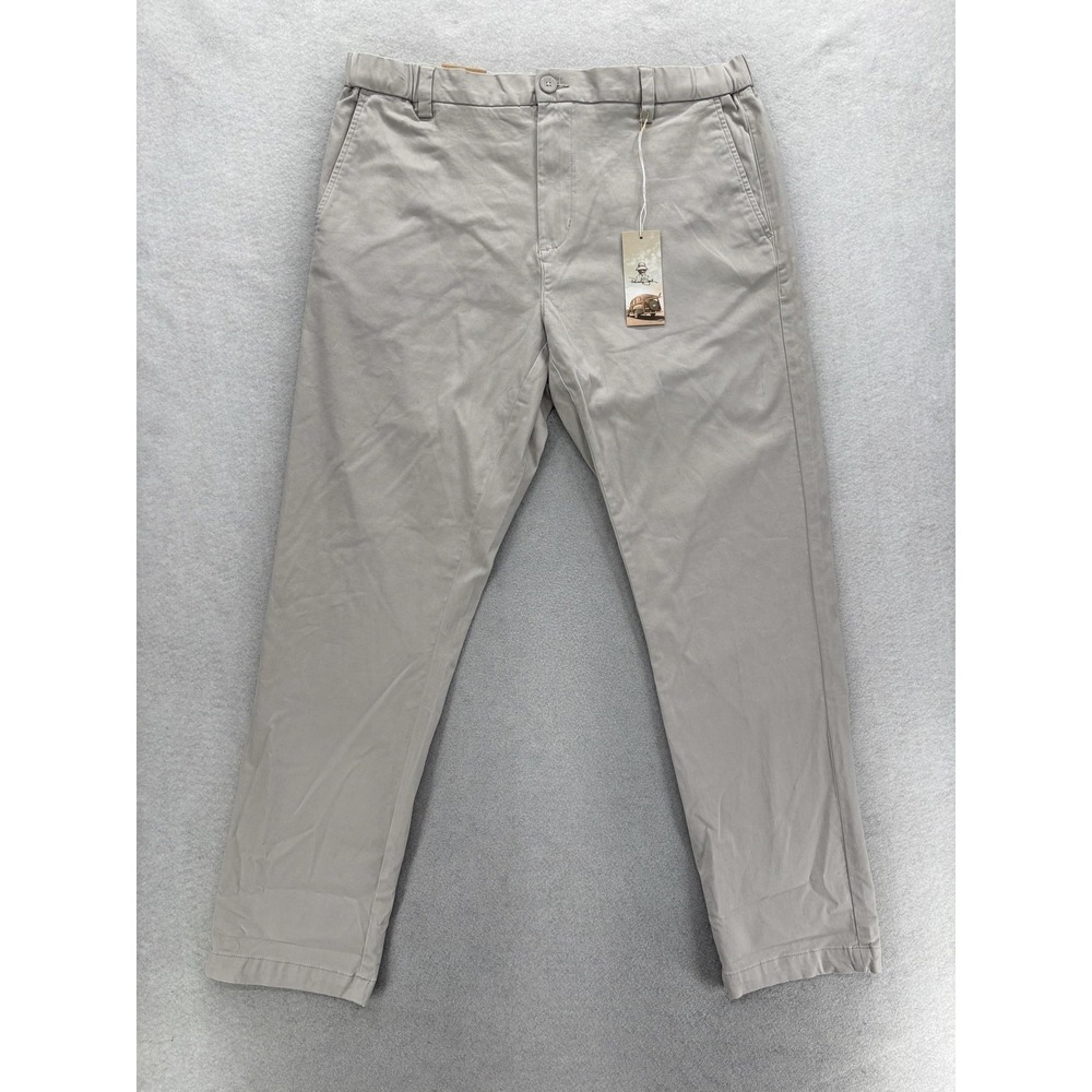 Panama Jack Chino Pants Mens Large Gray Regular Fit Stretch Canvas Casual NWT